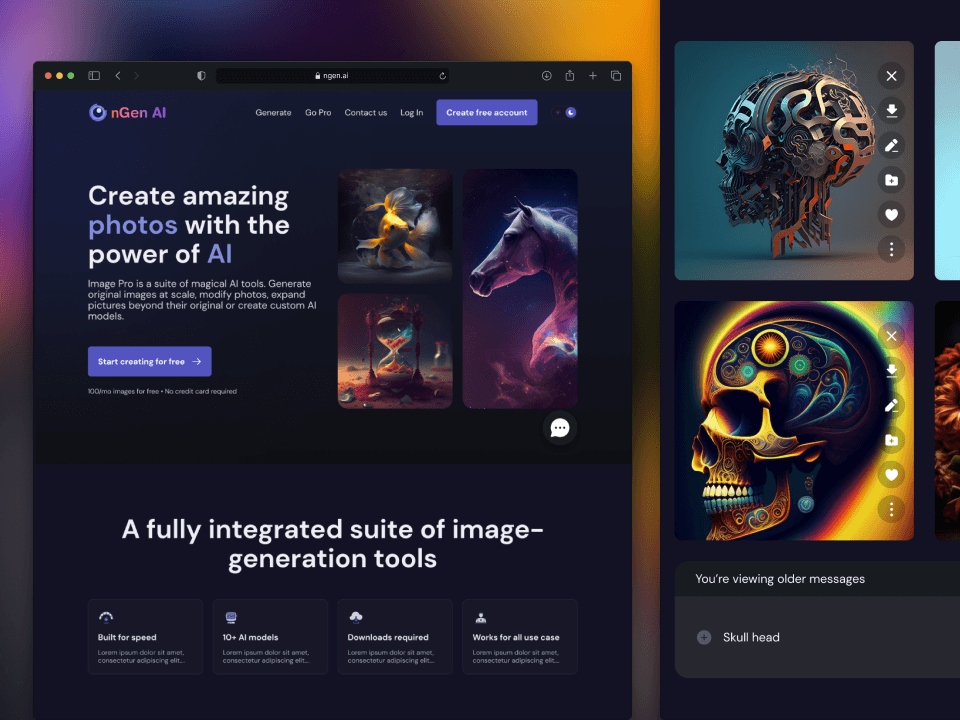 UIUX of nGen AI, a generative AI platform